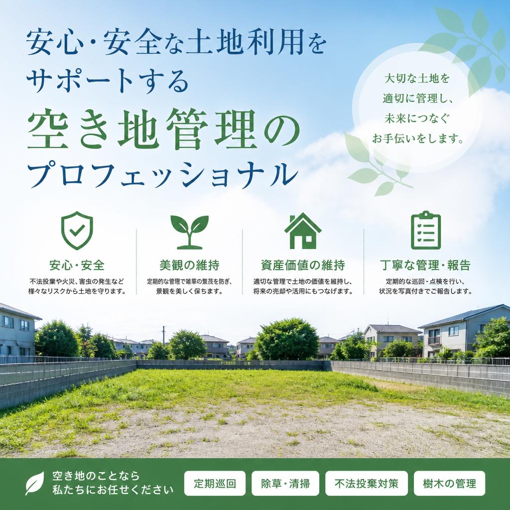 安心・安全な土地利用をサポートする空き地管理のプロフェッショナル